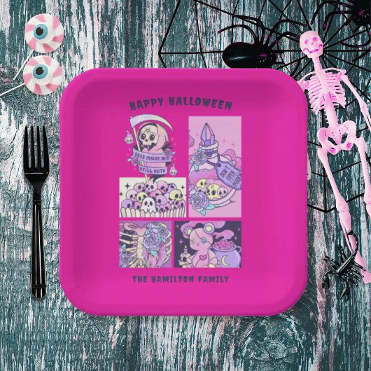 中に死んだがまだ可愛いハロウィーン ペーパープレート