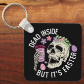 中に死んだがイースタースカルのコーヒー卵 キーホルダー (正面)