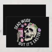 中に死んだがイースタースカルのコーヒー卵 招待状 (正面/裏面)