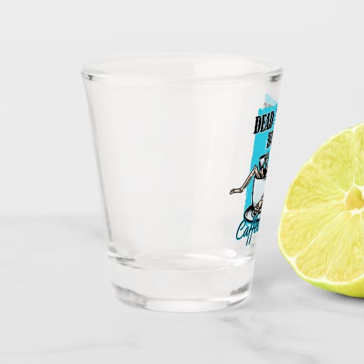 中に死んでいるがカフェイン入りコーヒー愛のスケルトン ショットグラス (左)