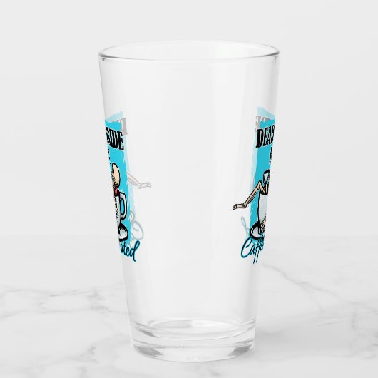 中に死んでいるがカフェイン入りコーヒー愛のスケルトン タンブラーグラス (左)