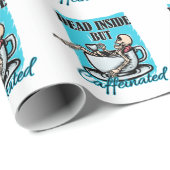 中に死んでいるがカフェイン入りコーヒー愛のスケルトン ラッピングペーパー (ロールコーナー)