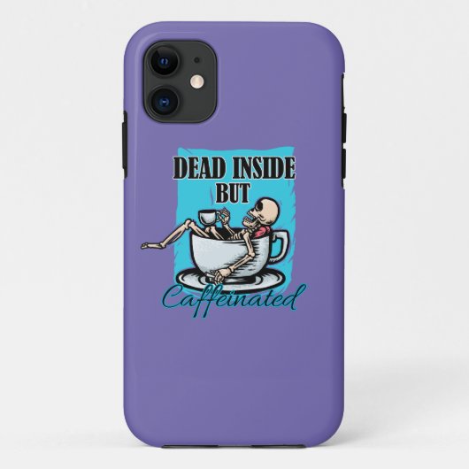 中に死んでいるがカフェイン入りコーヒー愛のスケルトン Case-Mate iPhoneケース (裏面)