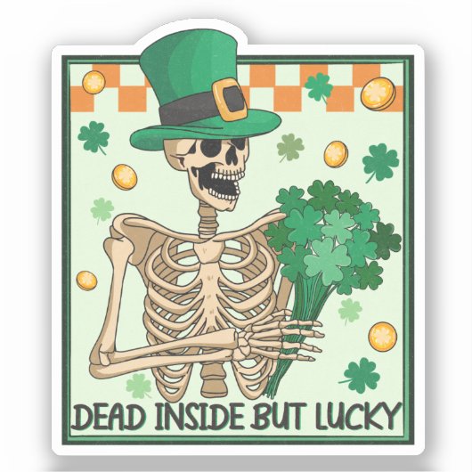 中に死んでいるが幸運なSt patricks シール (正面)