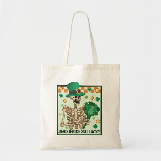 中に死んでいるが幸運なSt patricks トートバッグ (正面)