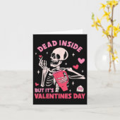 中に死んでいるが、そのバレンタインの日のスケルトンおもしろい カード (黄色い花)