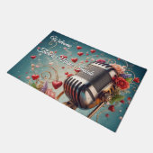 中に音楽がある – レトロVibes Door Mat ドアマット (アングル)