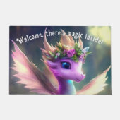 中に魔法がある – Purple Fairy Dragon ドアマット (正面)