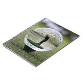 中のゴルファーとガラスゴルフボール ノートブック (左側)