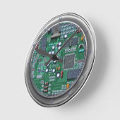 中のデジタル柱時計 ラウンド壁時計 (傾斜)