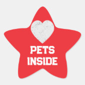 中のペット 星シール (正面)