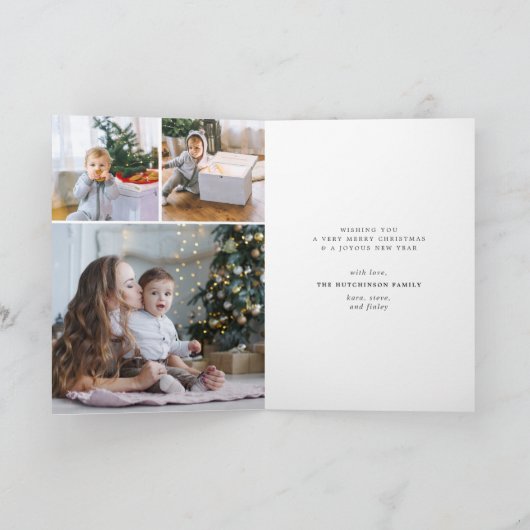 中の写真が付いているお祝いの知らせ|の休日カード シーズンカード (内部)