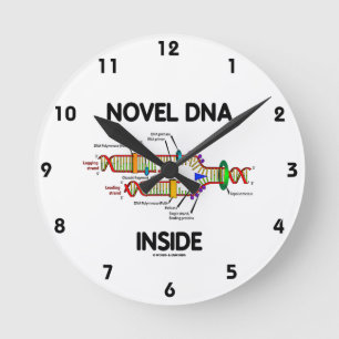 中の新規DNA(分子生物学ユーモア) ラウンド壁時計