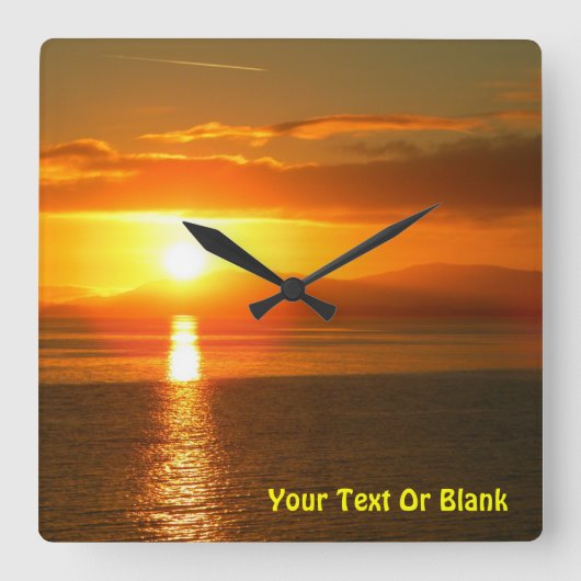 中の道の日没 スクエア壁時計 (正面)