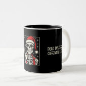 中は死んでいるがカフェイン入り&スケルトンすてきの ツートーンマグカップ (正面右)