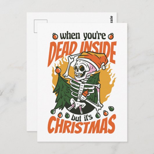 中は死んでいるがクリスマススケルトンだ ポストカード (正面/裏面)