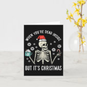 中は死んでいるが、そのクリスマススケルトンコーヒークリスマス カード (黄色い花)