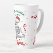 中は死んでるが、それはクリスマス17ozラテマグカップ カフェラテマグ (右アングル)