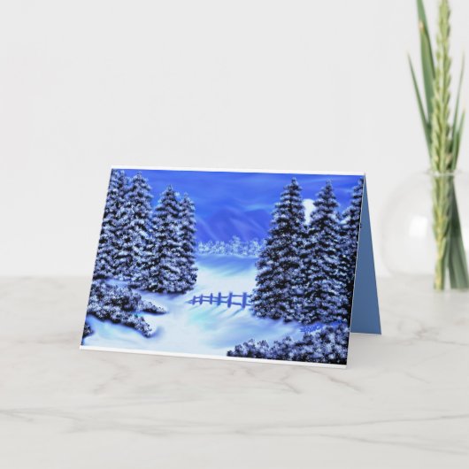 中は青い山の情景の同情カード カード (正面)