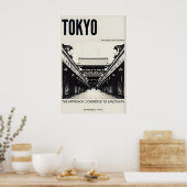 中みせ通りポスター 東京 旅行 アート (黒 ポスター (キッチン)