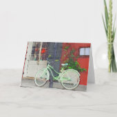 中をブラッシュストロークした緑の空白の自転車 カード (正面)