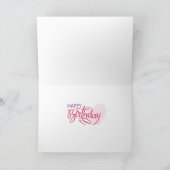 「中を覗け」と言う真剣な犬の誕生日願い カード (内部)