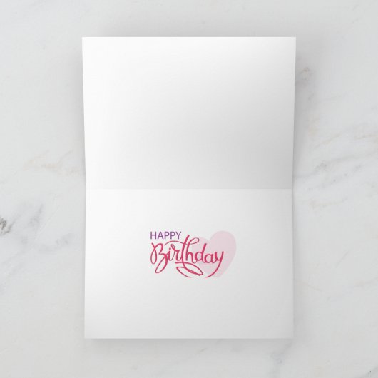 「中を覗け」と言う真剣な犬の誕生日願い カード (内部)