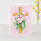 中イースター挨拶状のブランク カード (黄色い花)