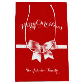 中カスタムレッドメリークリスマス抱き枕 ミディアムペーパーバッグ (正面)