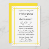 中カスタム黄色の招待状-スクロールデザイン 招待状 (正面/裏面)