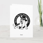 中クリスマスのバセット犬カードブランク シーズンカード (裏面)