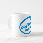 中コーヒー(カフェ)。 おもしろいで熱い飲み物のマグ コーヒーマグカップ (正面左)