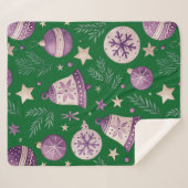 中シェルパブランケット – パープルクリスマスベル&S シェルパブランケット (正面(横))