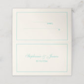 中シンプルターコイズフレーム護衛カードアイボリー プレイスカード (外部開封)