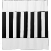 中ストライプ部の。白黒. シャワーカーテン (正面)