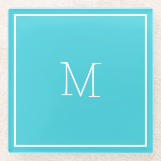 中ターコイズガラスコースター ガラスコースター (正面)