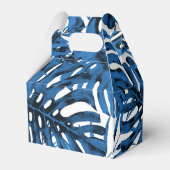 中デニムブルー熱帯パーム葉結婚ズ フェイバーボックス (裏面サイド)