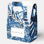 中デニムブルー熱帯パーム葉結婚ズ フェイバーボックス (オープン)