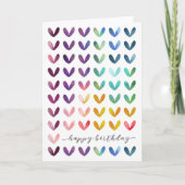 中ハッピーバースデー|の水彩画のハート|のブランク シーズンカード (正面)