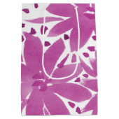 中パーソナライズされたフローラデザインピンク抱き枕 ミディアムペーパーバッグ (裏面)