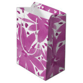 中パーソナライズされたフローラデザインピンク抱き枕 ミディアムペーパーバッグ (裏面アングル)