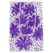 中パーソナライズされたフローラデザイン紫抱き枕 ミディアムペーパーバッグ (裏面)