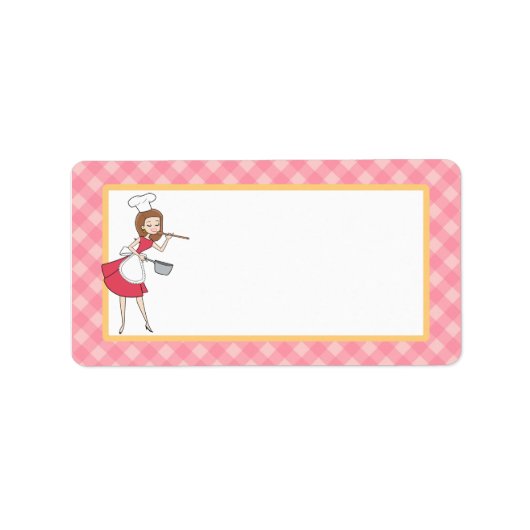 中パーソナライズされた型のカスタムシェフのラベル ラベル (正面)