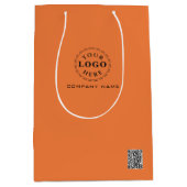 中パーソナライズされた抱き枕ブランディング ミディアムペーパーバッグ (正面)
