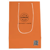 中パーソナライズされた抱き枕ブランディング ミディアムペーパーバッグ (裏面)