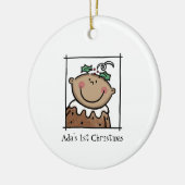 中パーソナライズされた肌トーンベビー顔ベビー第1位 セラミックオーナメント (左)