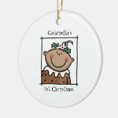 中パーソナライズされた肌トーンベビー顔ベビー第1位 セラミックオーナメント (左)