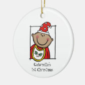 中パーソナライズされた肌トーンベビー顔ベビー第1位 セラミックオーナメント (左)