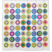 中モダン世紀カラフル円パターン シャワーカーテン (正面)