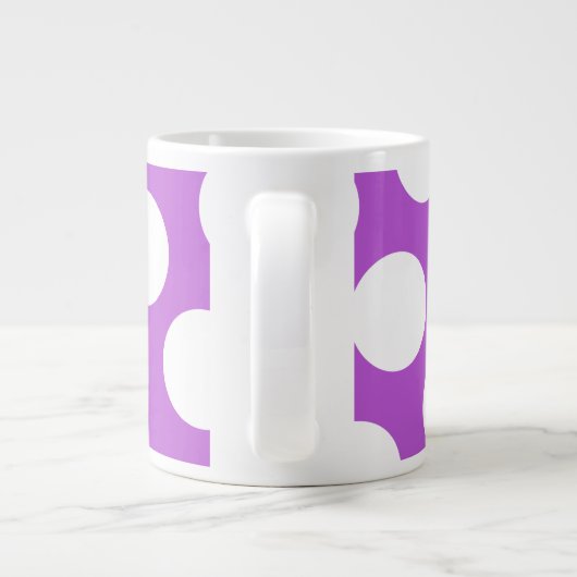 中モノグラムの洋ランと白水玉模様 ジャンボコーヒーマグカップ (裏面)